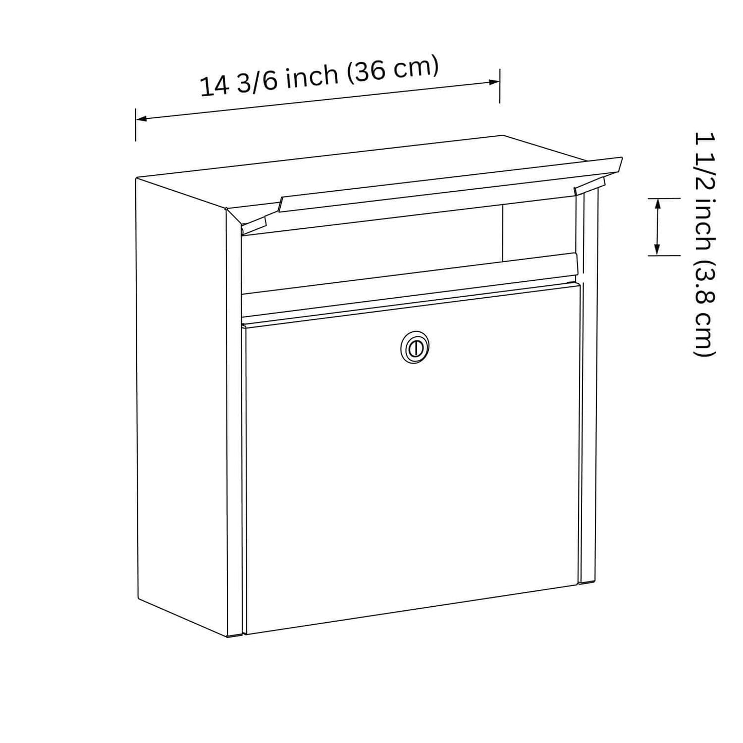 wall mounter mailbox bravios shopkeeper mailslot dimensions