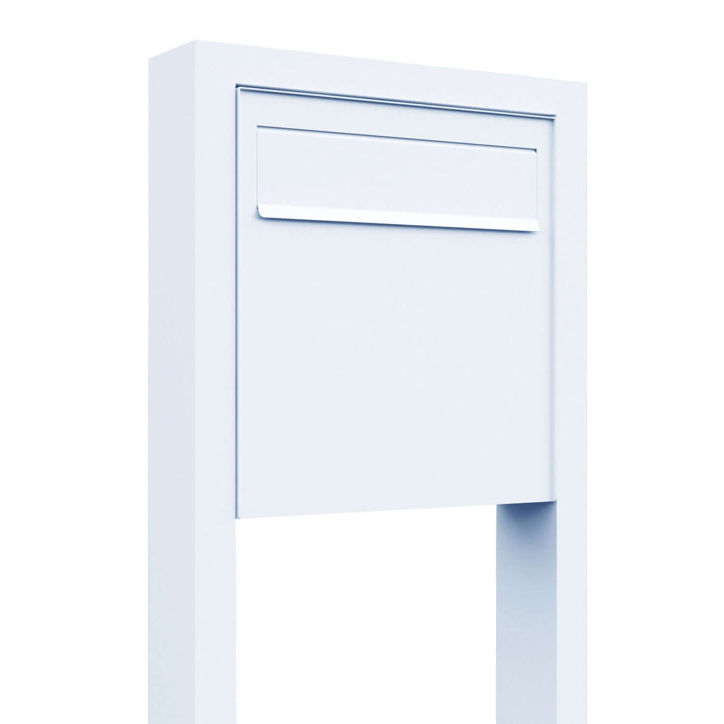 Stand Gate Keeper by Bravios - Modern passthrough white mailbox