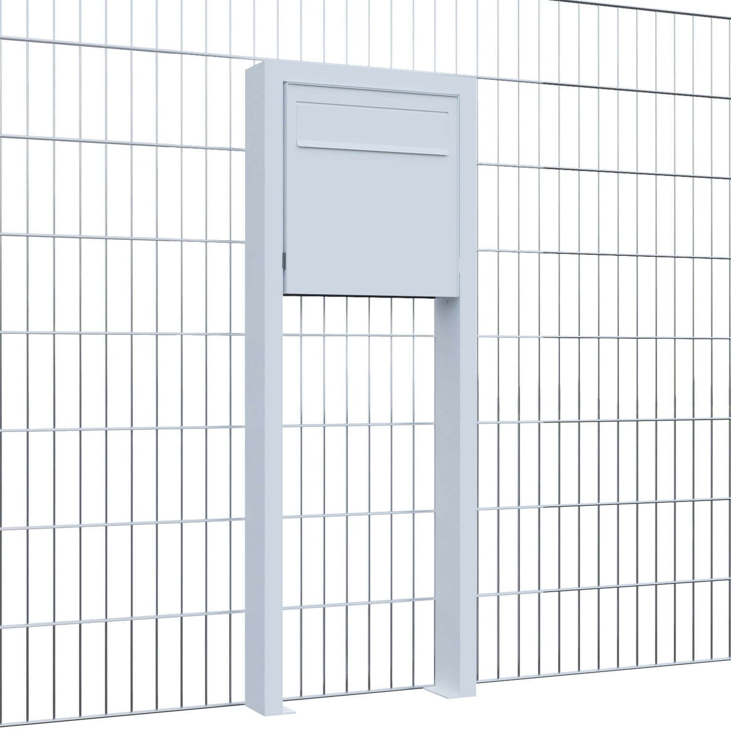 Stand Gate Keeper by Bravios - Modern passthrough white mailbox