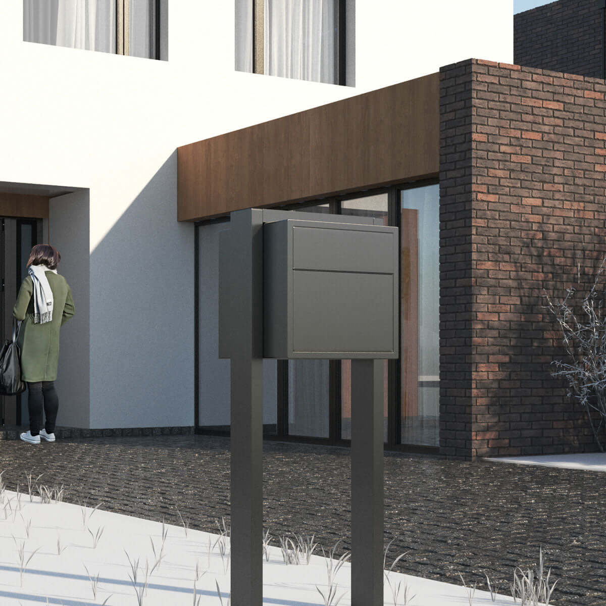 Lucera by Bravios - Modern passthrough anthracite mailbox