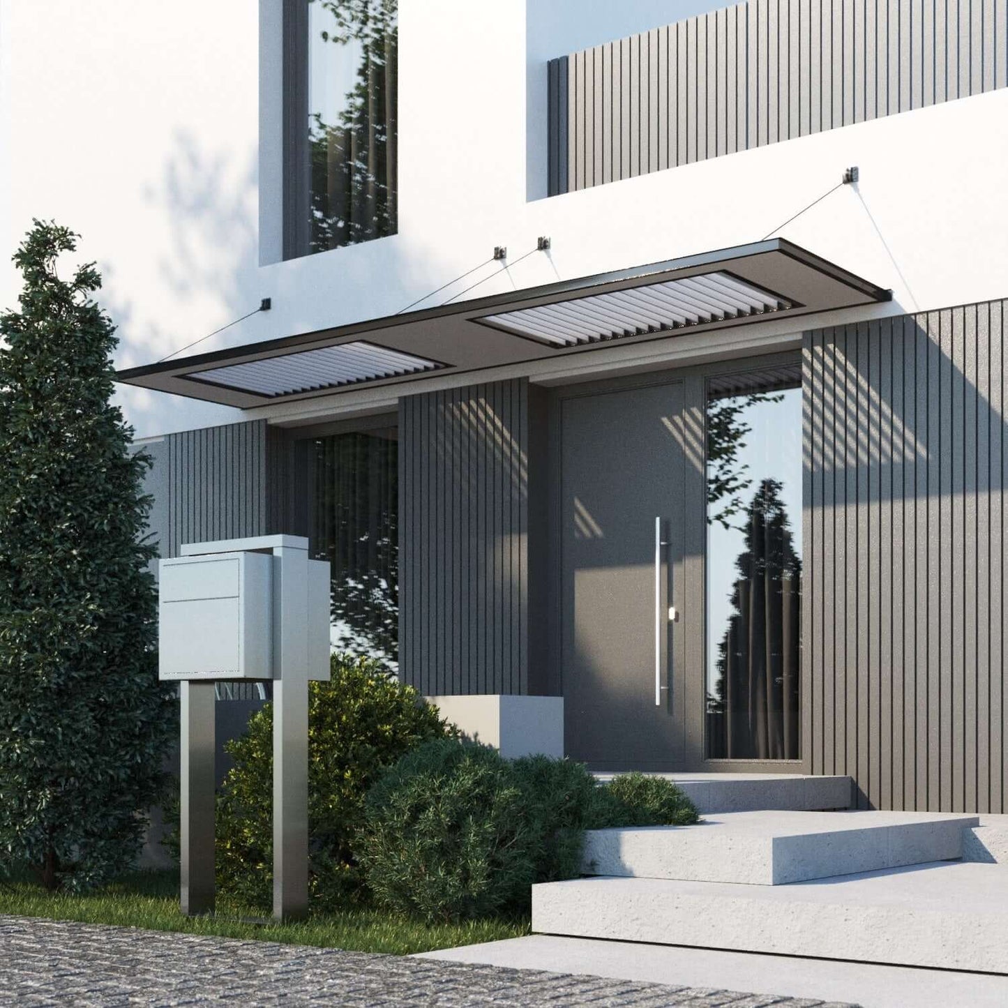 Lucera by Bravios - Modern passthrough stainless steel mailbox