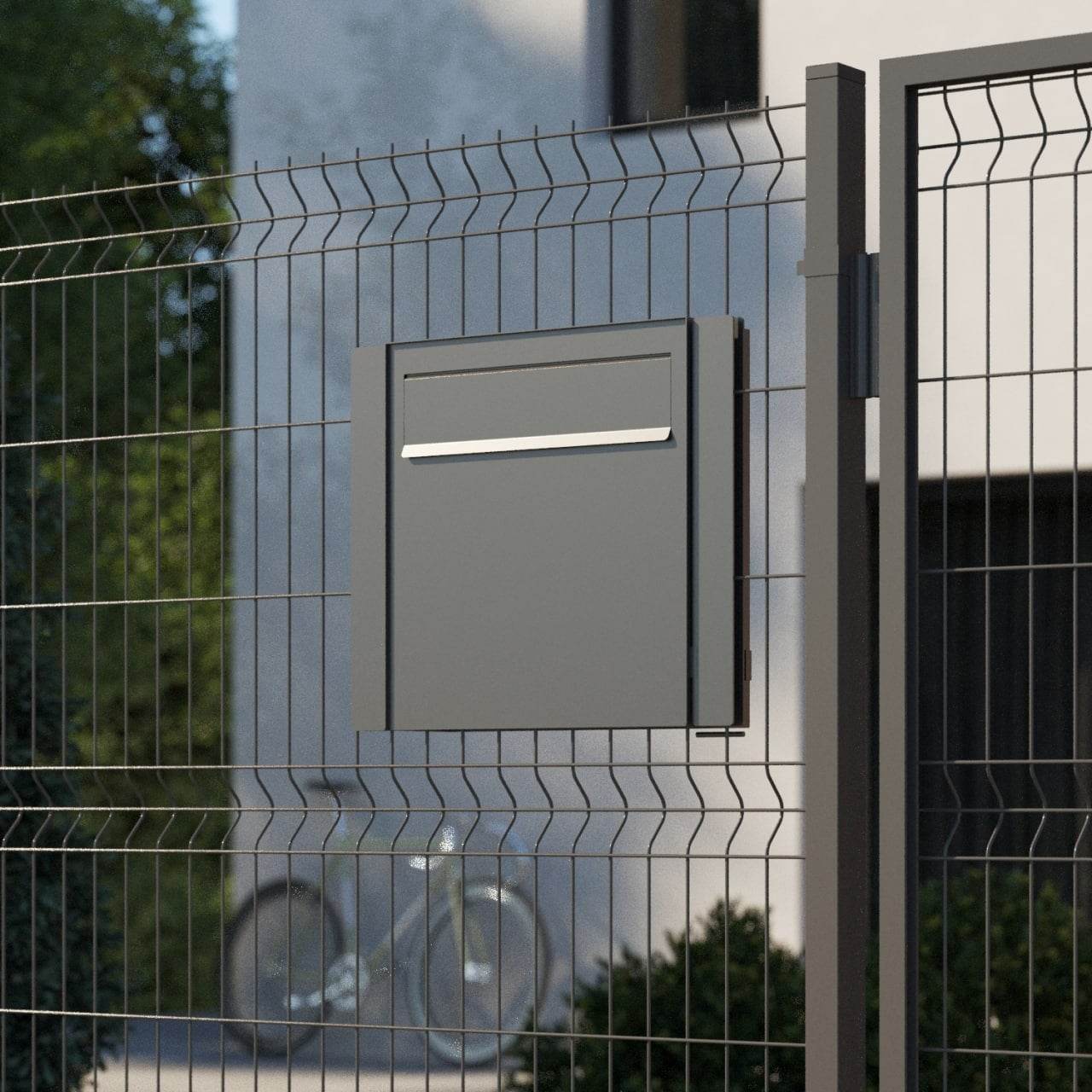 Gate Keeper by Bravios - Modern black mailbox for fence