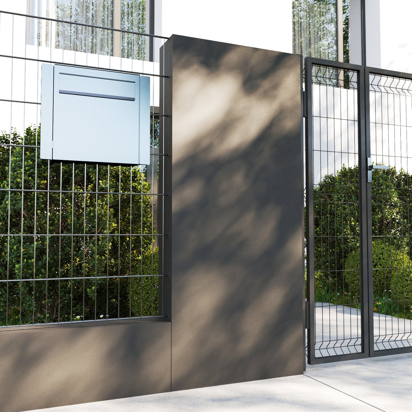 Gate Keeper by Bravios - Modern black mailbox for fence