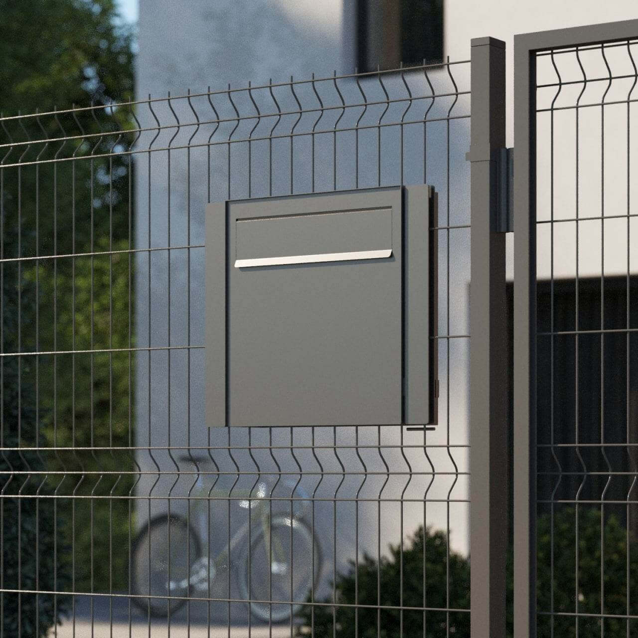 Gate Keeper by Bravios - Modern black mailbox for fences and walls