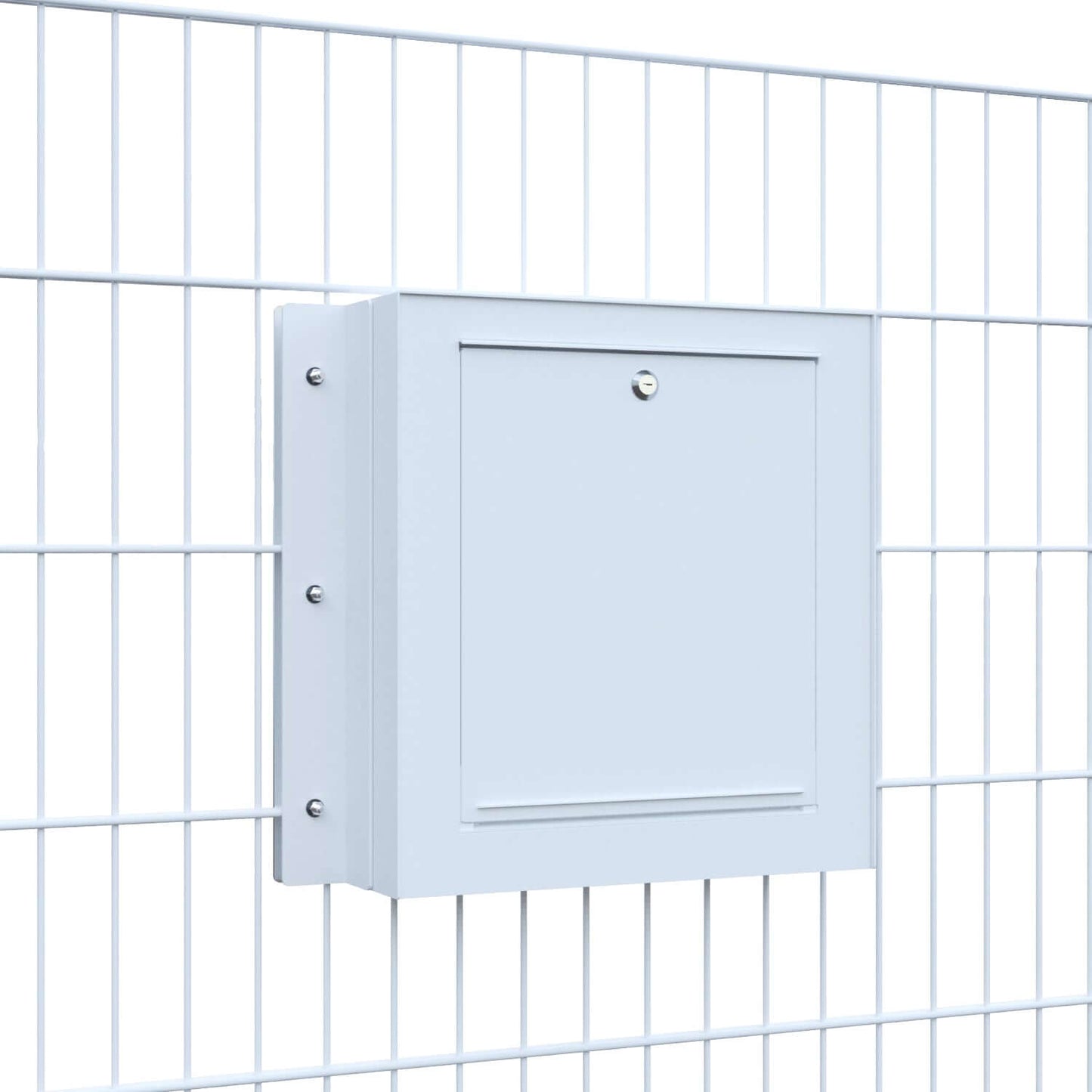 Gate Keeper by Bravios - Modern white mailbox for fences and walls