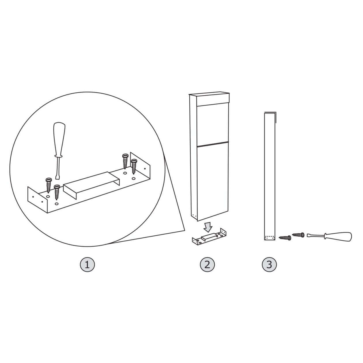 THE BOX by Bravios - Modern stand-alone black mailbox with stainless steel flap