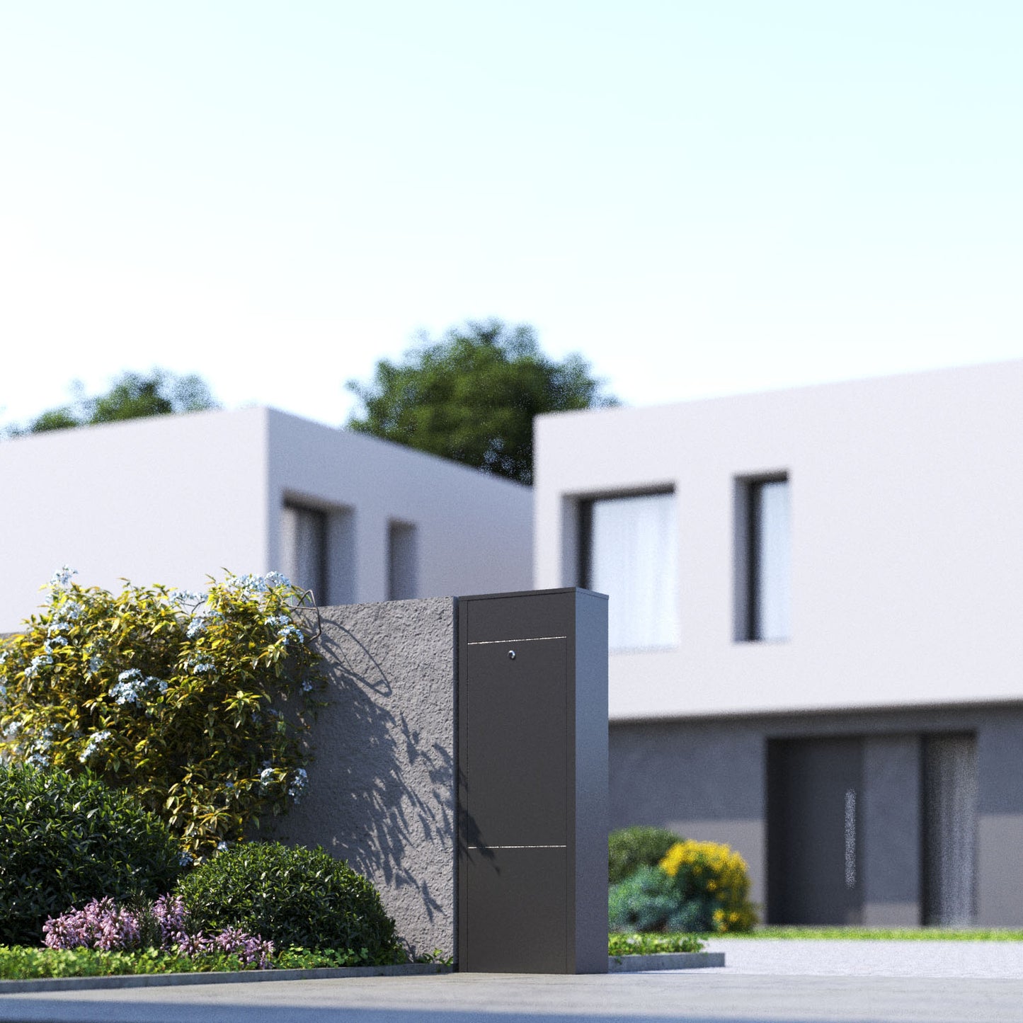TORRENT by Bravios - Modern stand-alone stainless steel mailbox