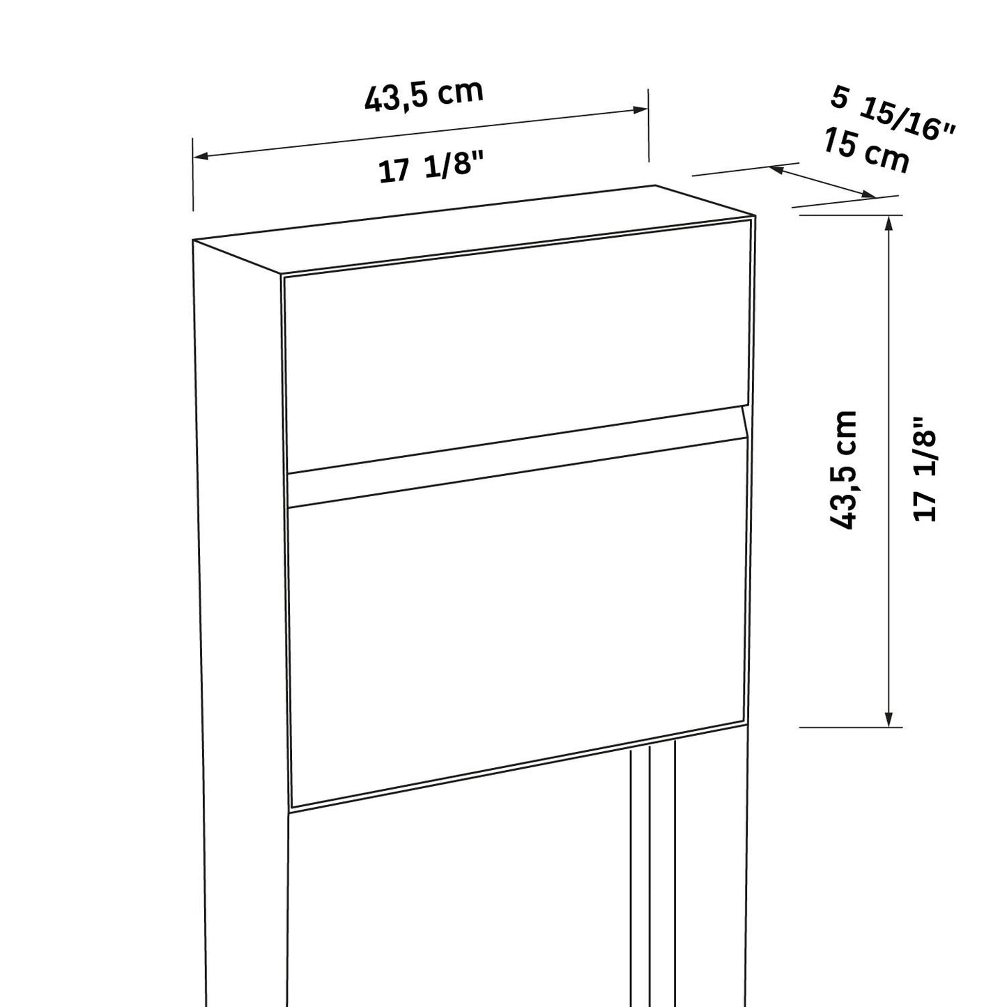 STAND VALENCIA by Bravios - Modern post-mounted black mailbox