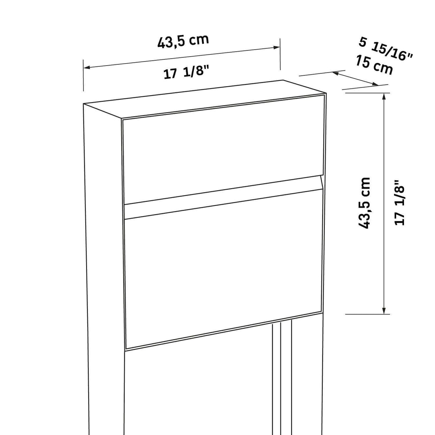 STAND VALENCIA by Bravios - Modern post-mounted black mailbox