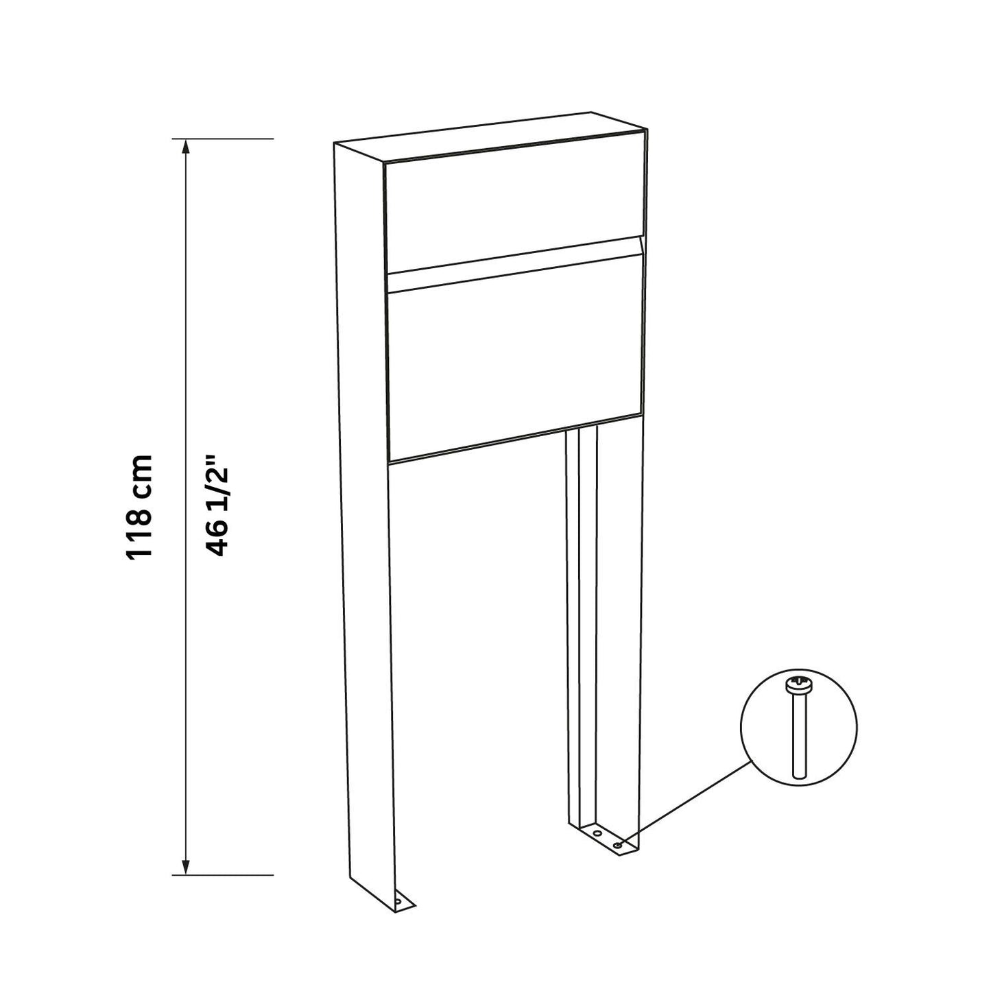 STAND VALENCIA by Bravios - Modern post-mounted black mailbox