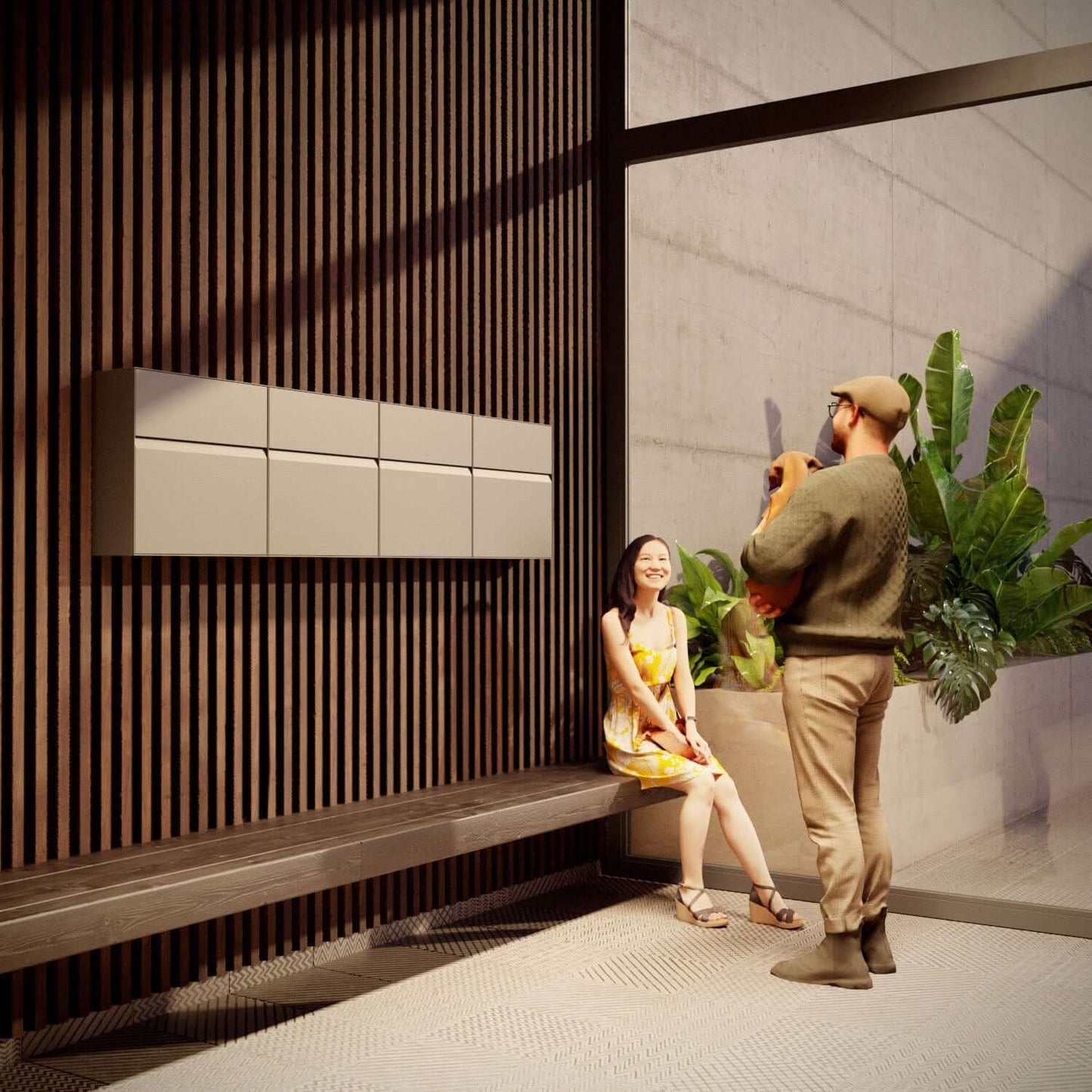 Valencia by Bravios - Modern wall-mounted white mailbox