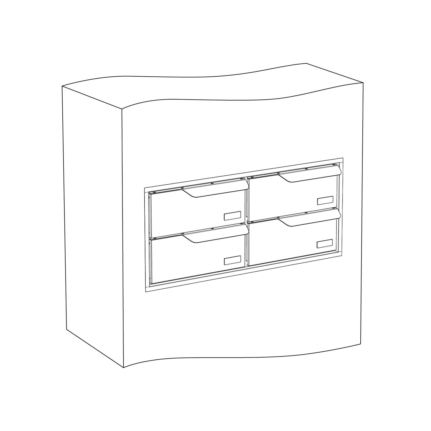 Built-in mailbox EINDHOVEN by Bravios graphic for 4 unit design