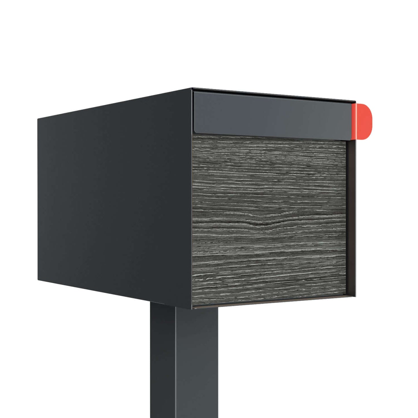 Town Square by Bravios - Large Capacity Mailbox with Post - Anthracite with Jazz Panel