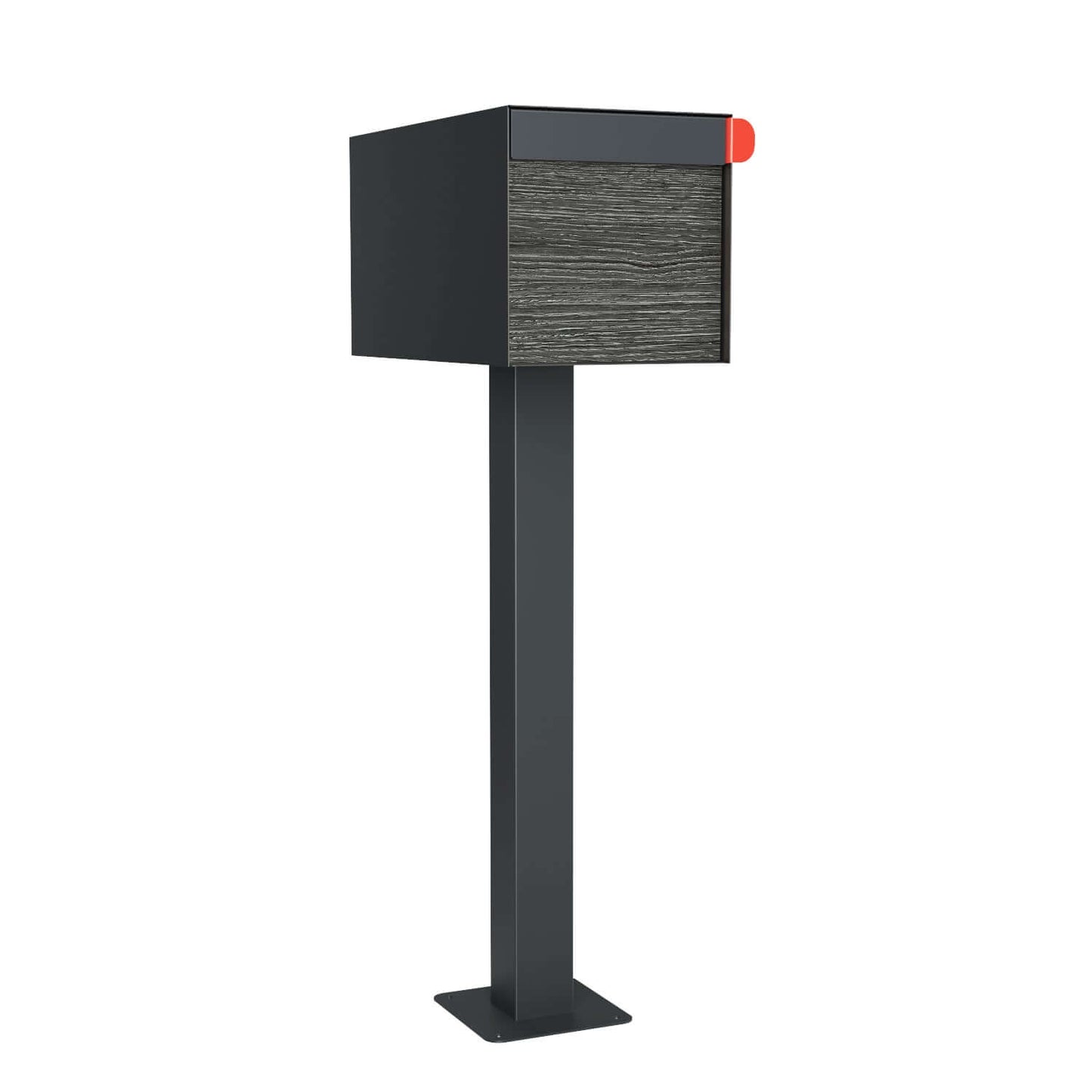 Town Square by Bravios - Large Capacity Mailbox with Post - Anthracite with Jazz Panel