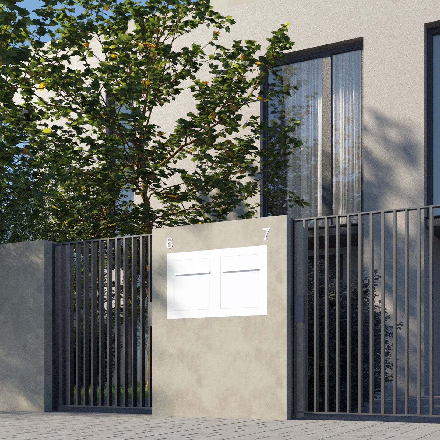 BARI 2 - Contemporary built-in mailbox in anthracite