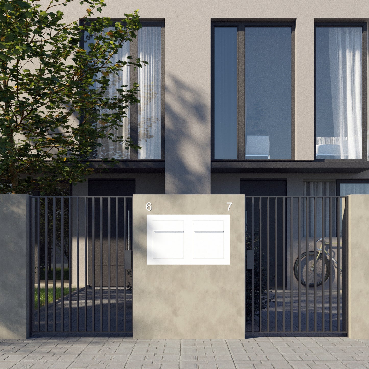 BARI 2 - Contemporary built-in mailbox in anthracite