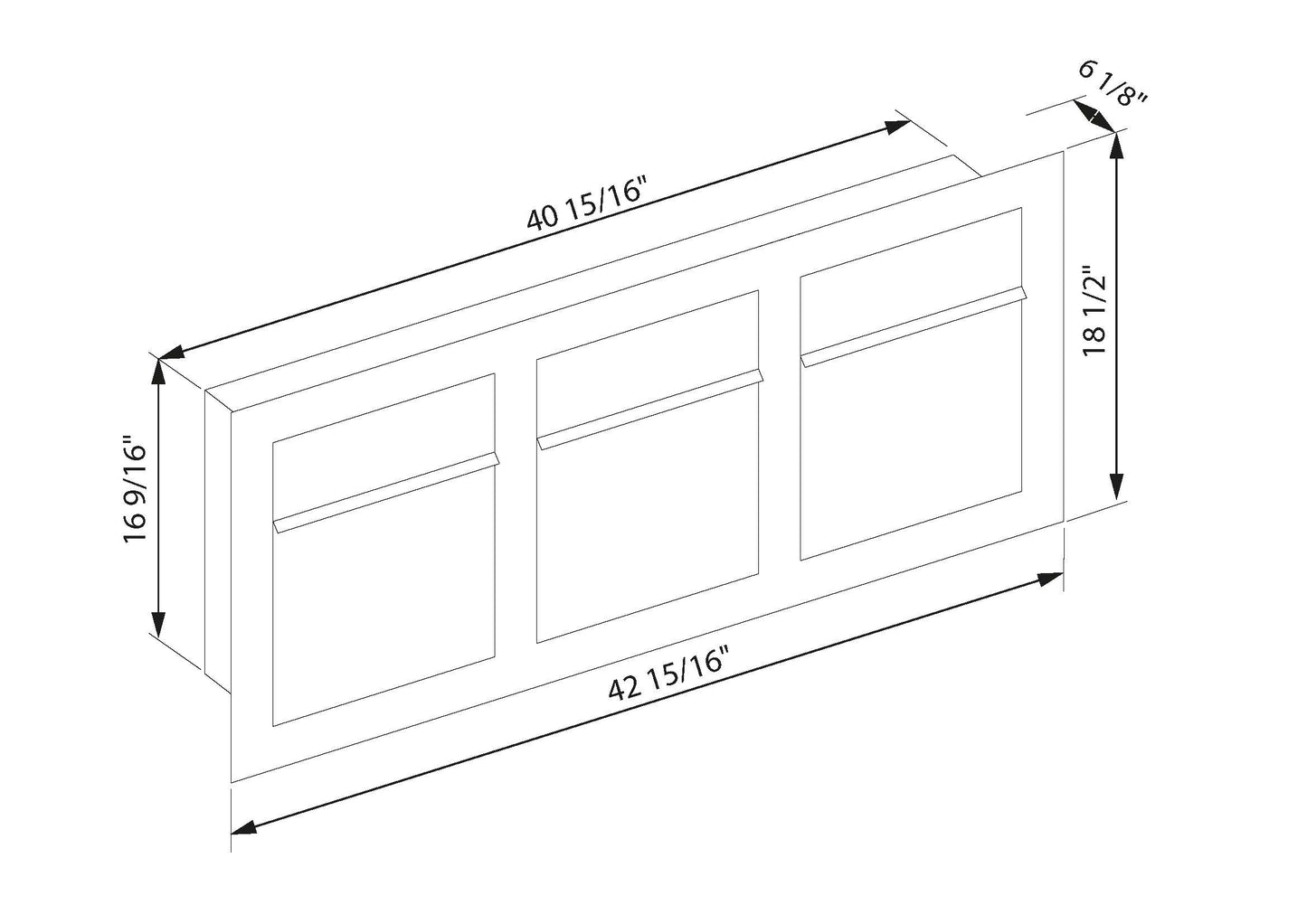BARI 3 - Contemporary built-in mailbox in high durability anthracite