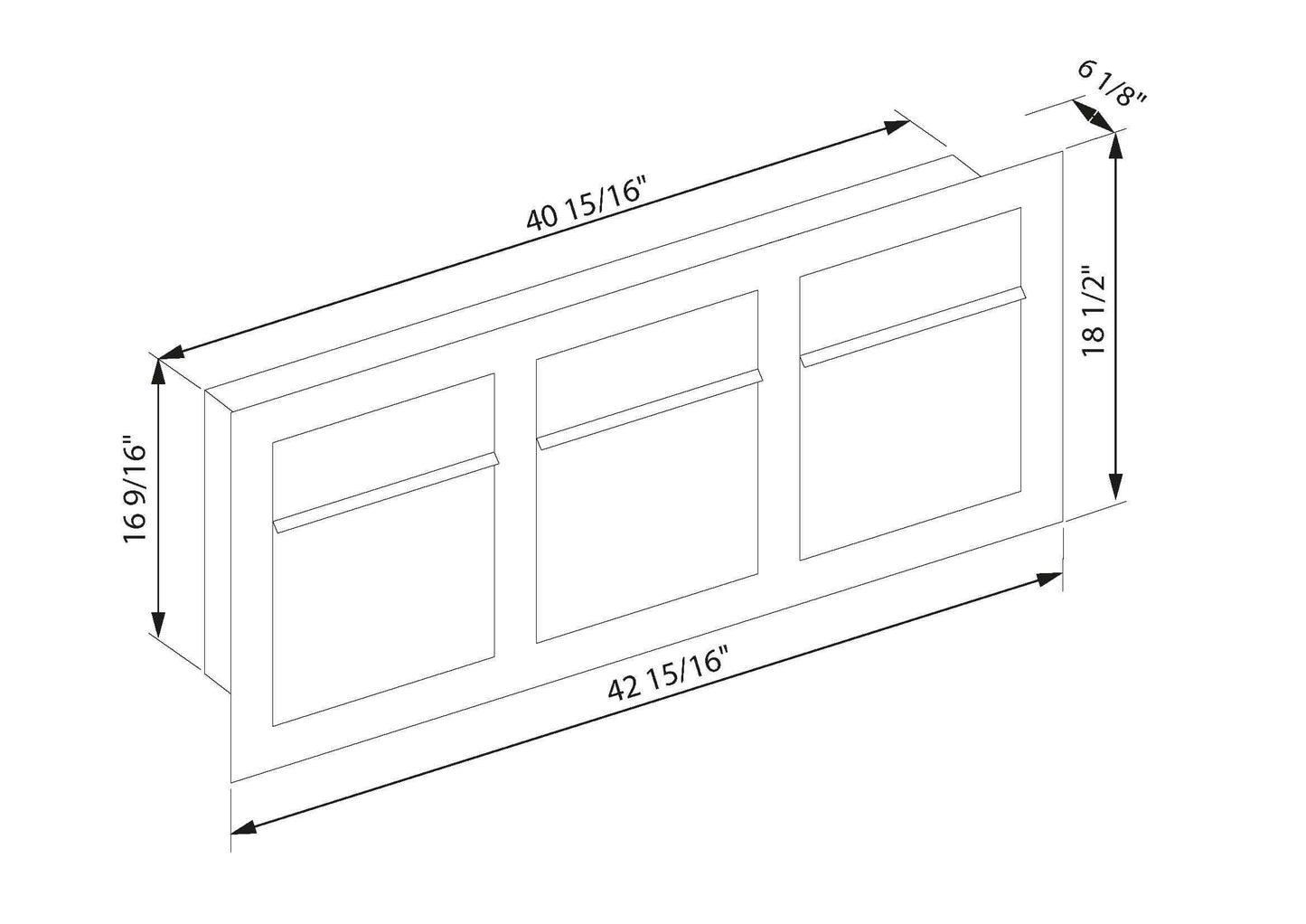 BARI 3 - Contemporary built-in mailbox in stainless steel