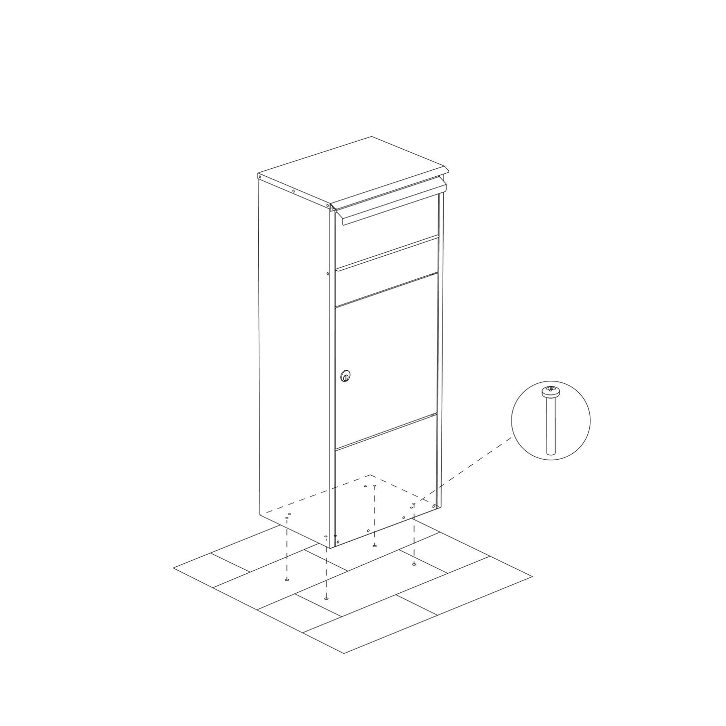 AKSEL by Bravios - Large Modern Parcel Box in black