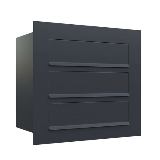 COMO 3 by Bravios - Modern built-in black mailbox