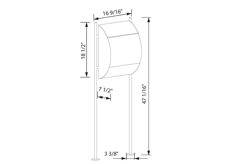 STAND JUMBO by Bravios - Modern post-mounted gray mailbox