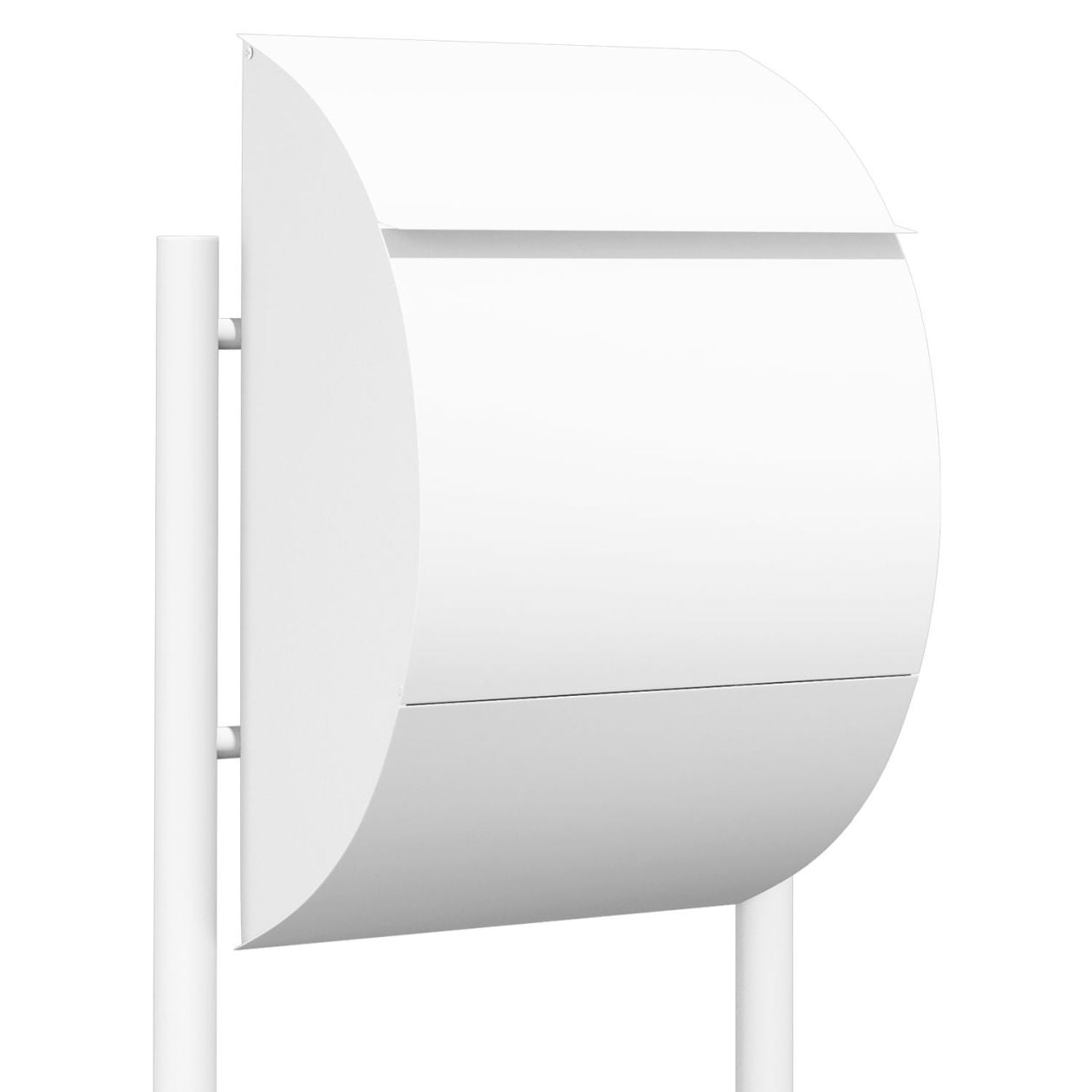 STAND JUMBO by Bravios - Modern post-mounted white mailbox