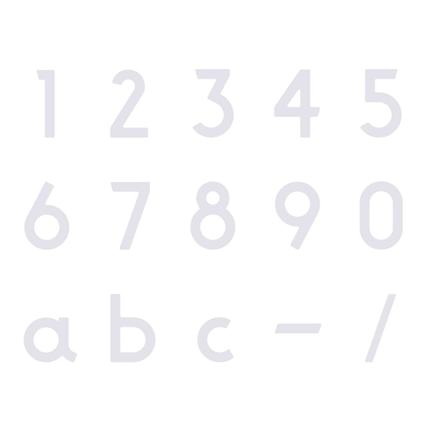 Adhesive street numbers for mailboxes in white