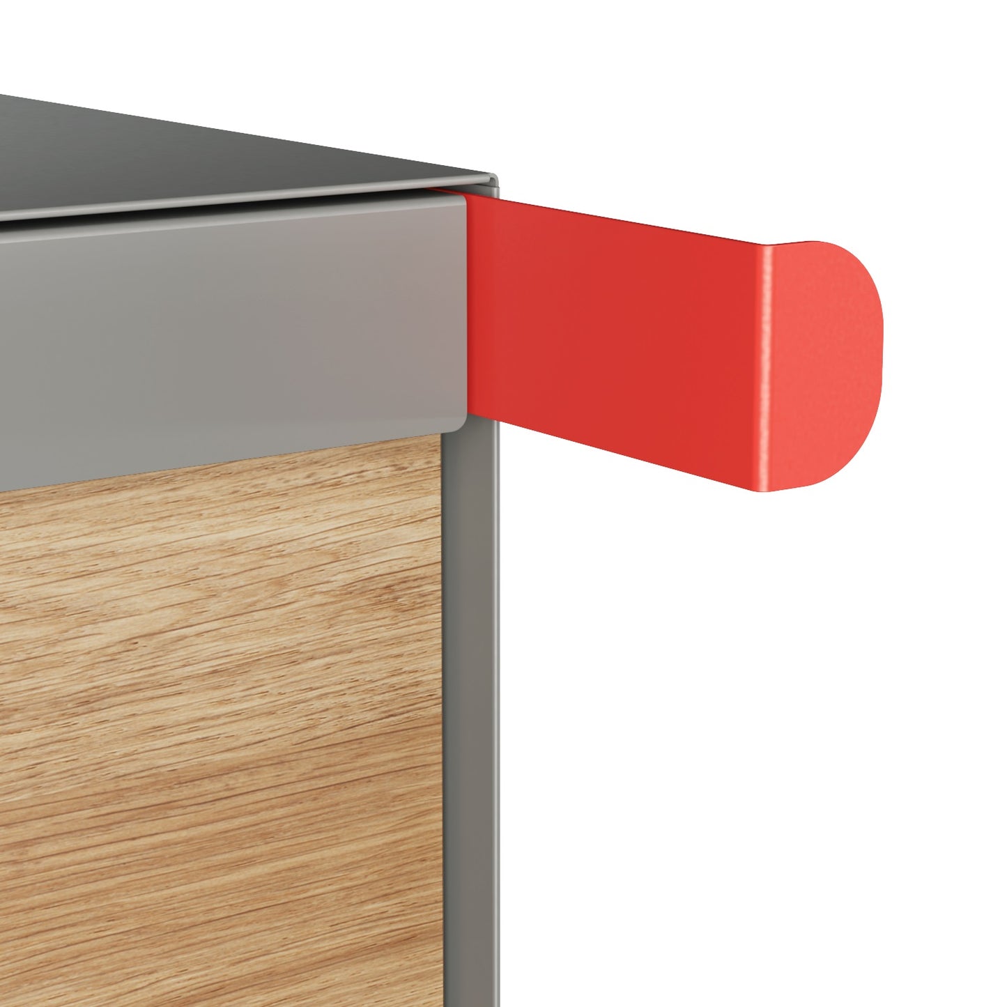 Town Square by Bravios - Large Capacity Mailbox with Post - Gray with Voyager Wood Panel
