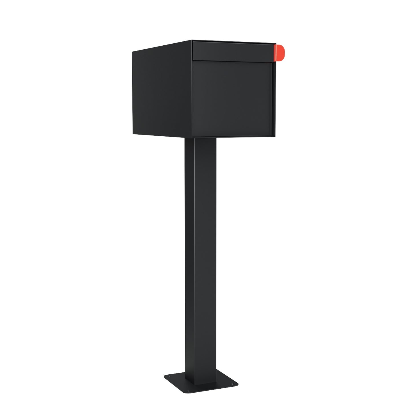 TOWN SQUARE Mailbox by Bravios - Large capacity mailbox with post - Black
