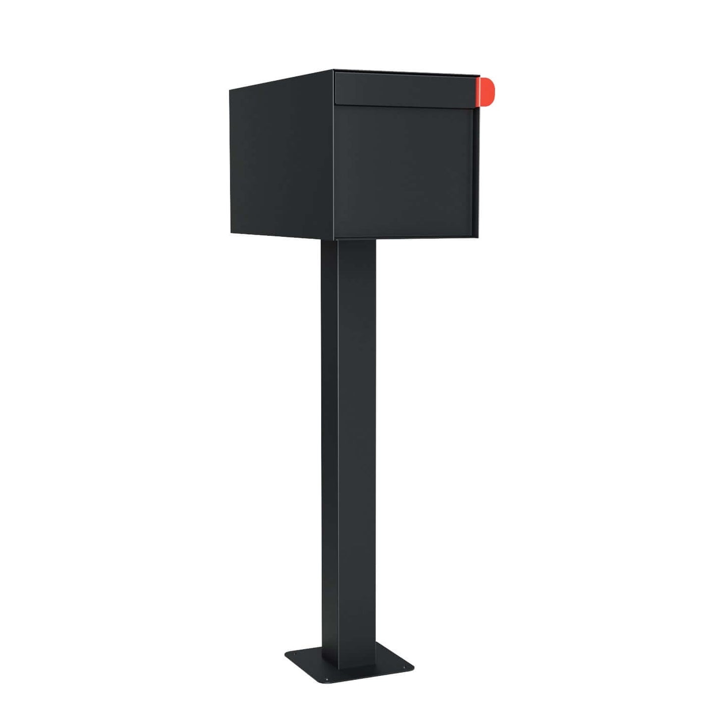 TOWN SQUARE Mailbox by Bravios - Large capacity mailbox with post - Black
