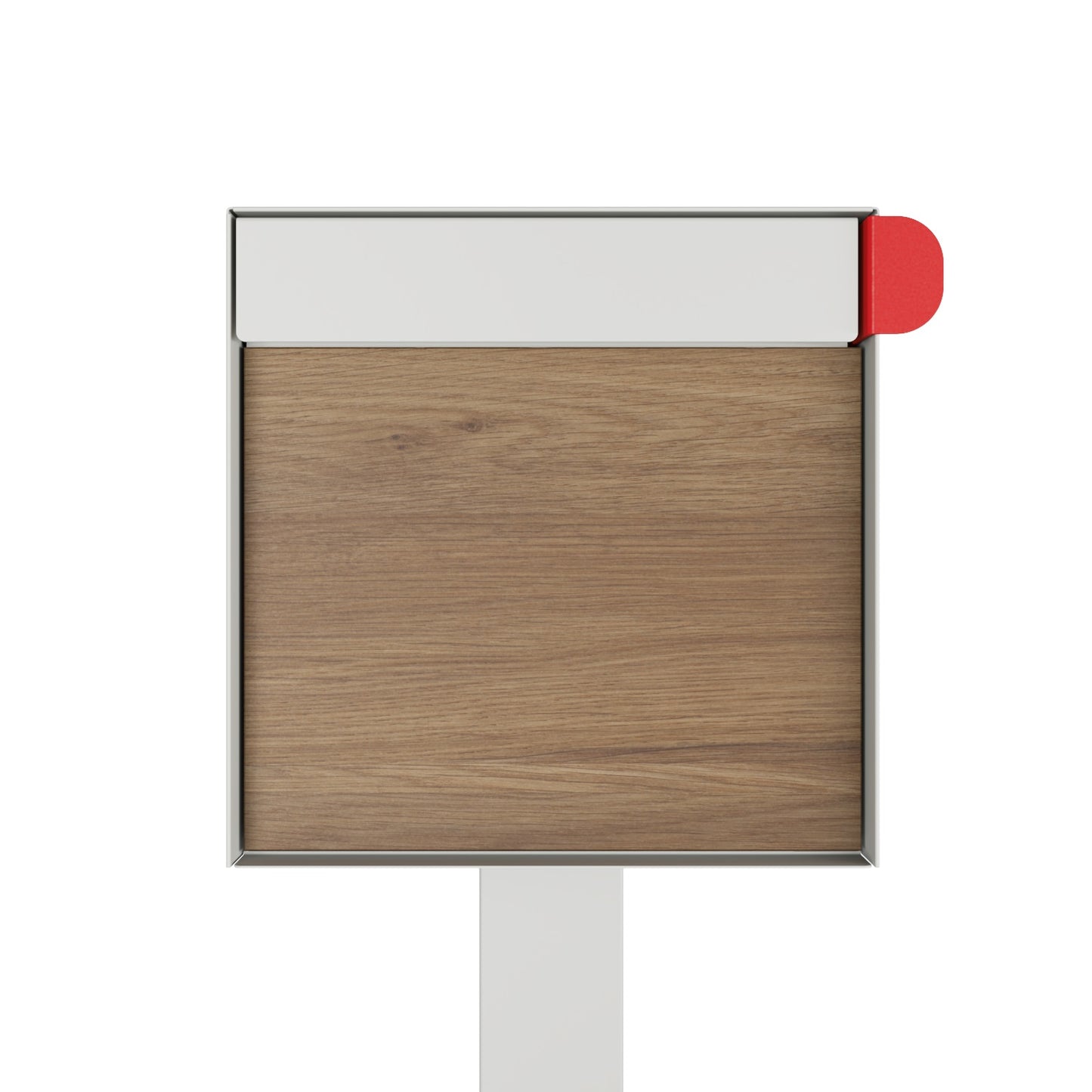 Town Square by Bravios - Large Capacity Mailbox with Post - White with Voyager Wood Panel