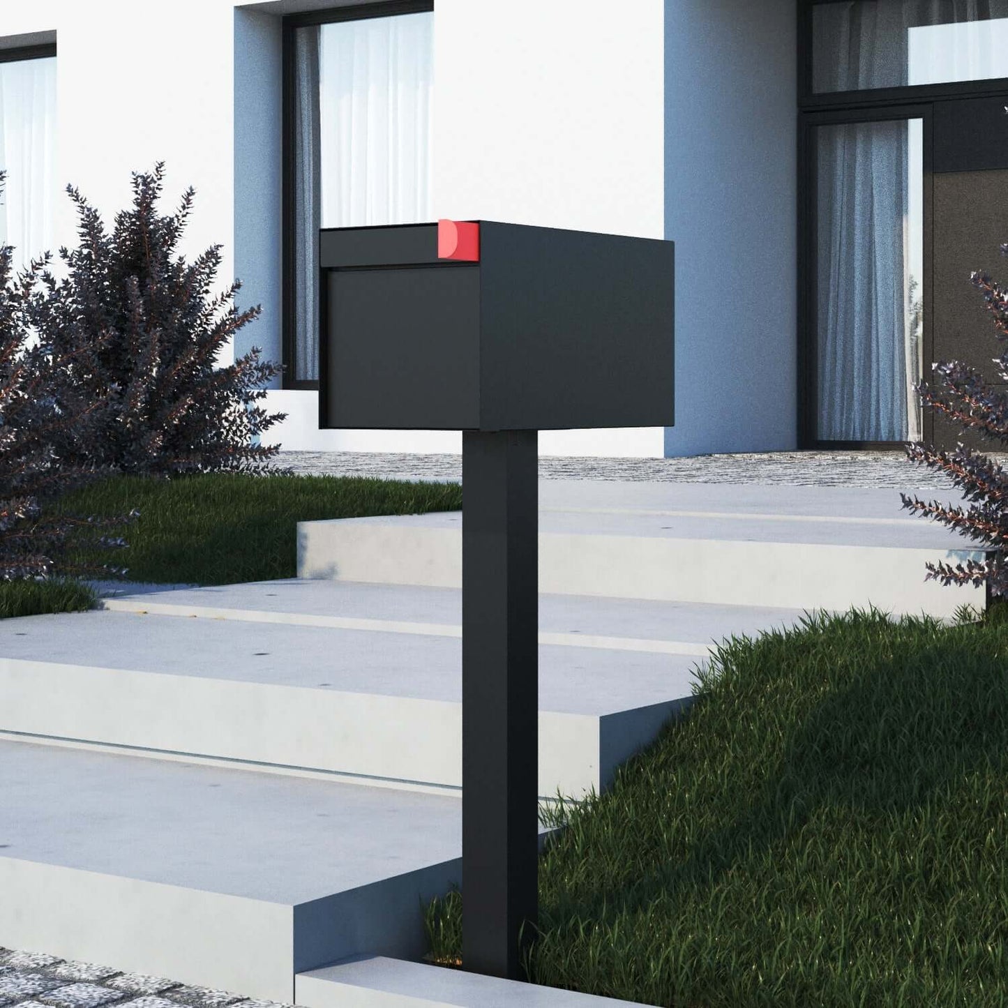 TOWN SQUARE Mailbox by Bravios - Large capacity black mailbox (without post)