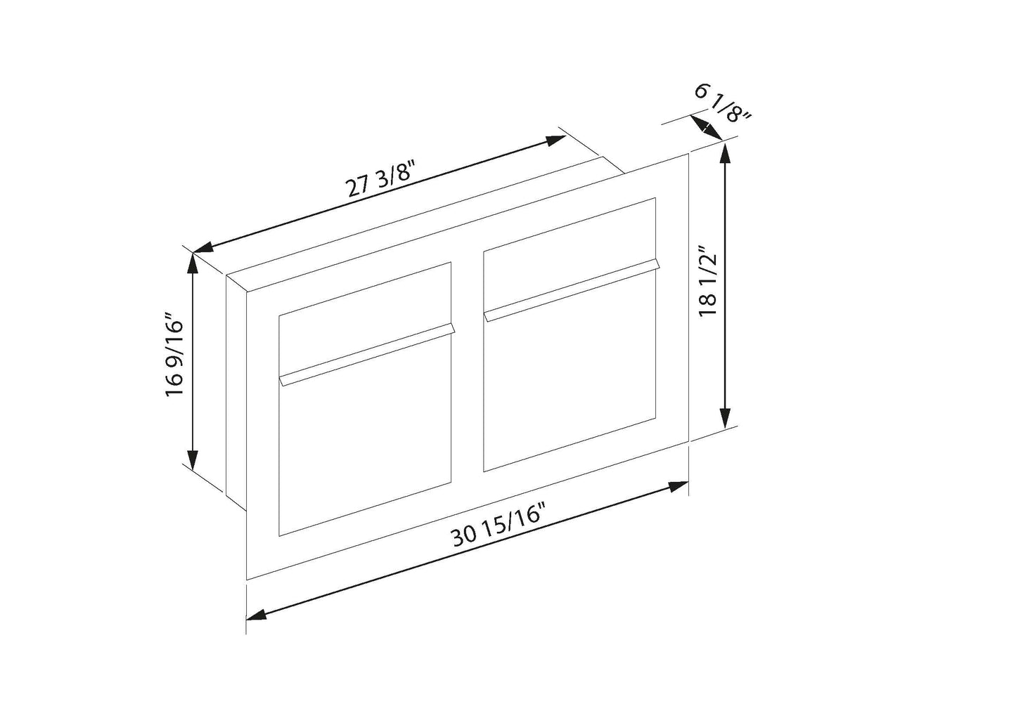 BARI 2 - Contemporary built-in mailbox in anthracite