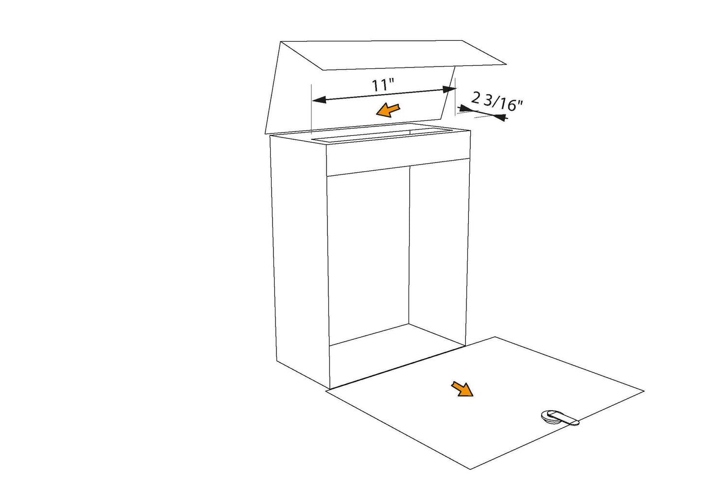 ALTO by Bravios - Modern wall-mounted black mailbox with stainless steel flap