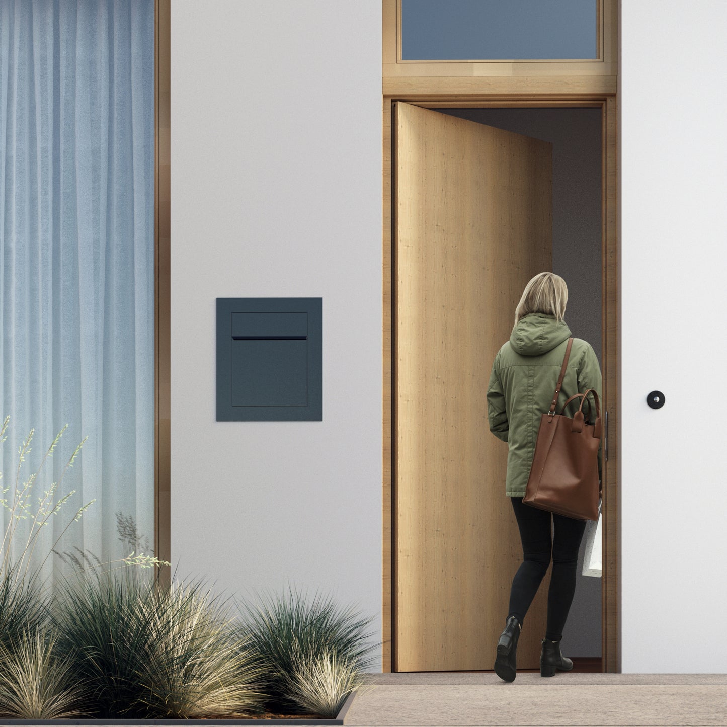 BARI by Bravios - Modern built-in anthracite mailbox