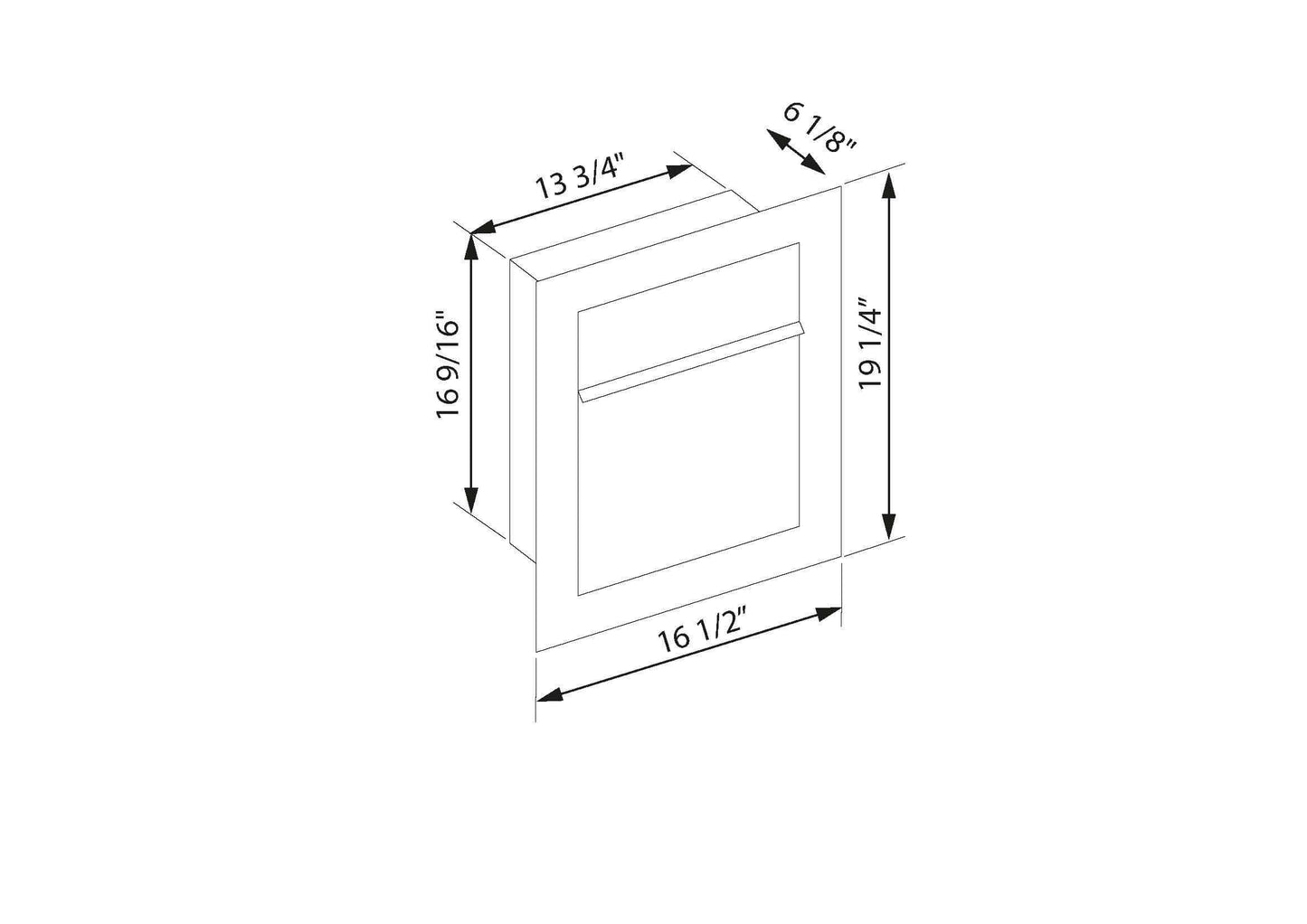 BARI by Bravios - Modern built-in white mailbox