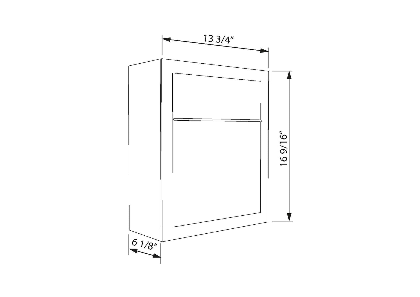 BASE by Bravios - Modern wall-mounted black mailbox with stainless steel flap