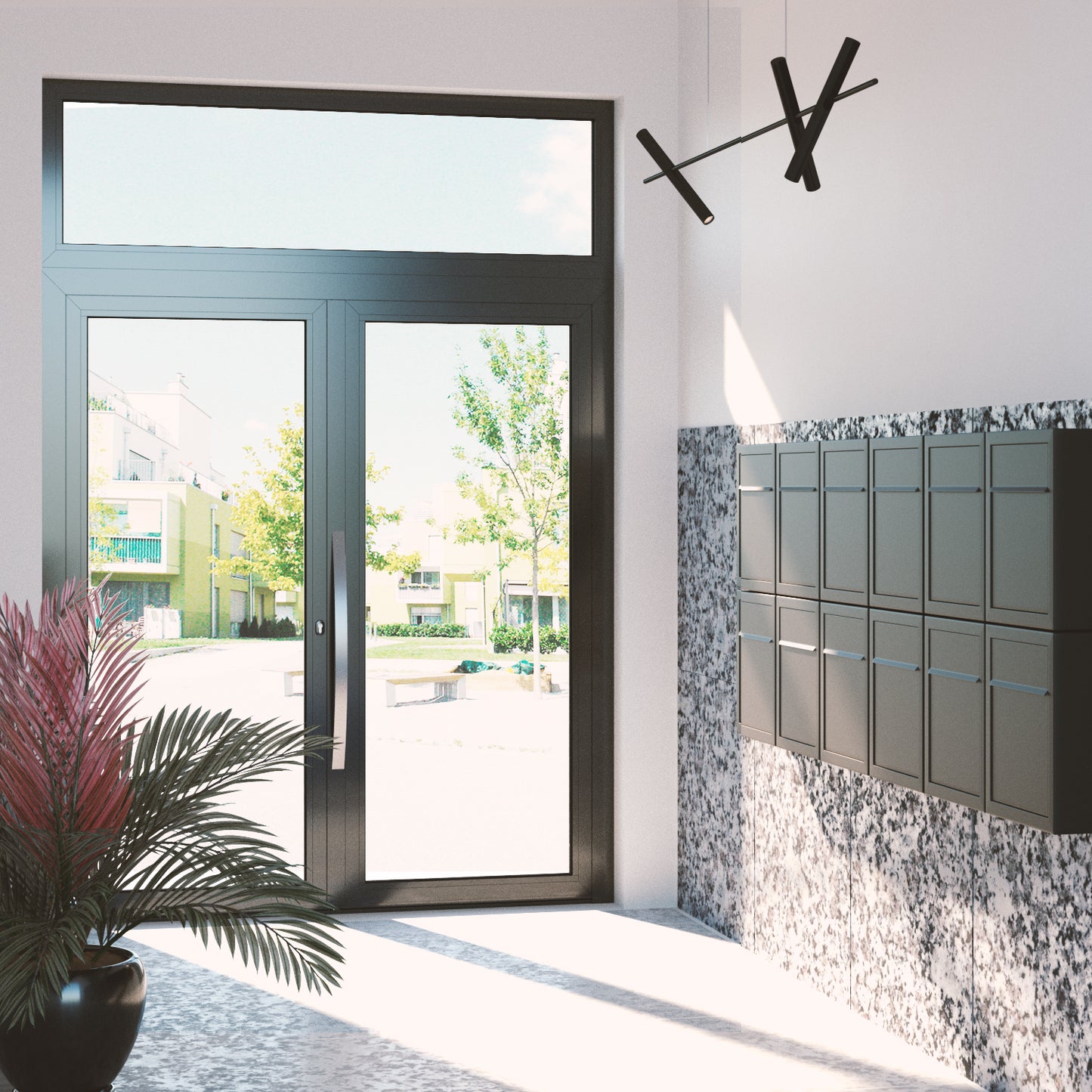 BASE by Bravios - Modern wall-mounted gray mailbox