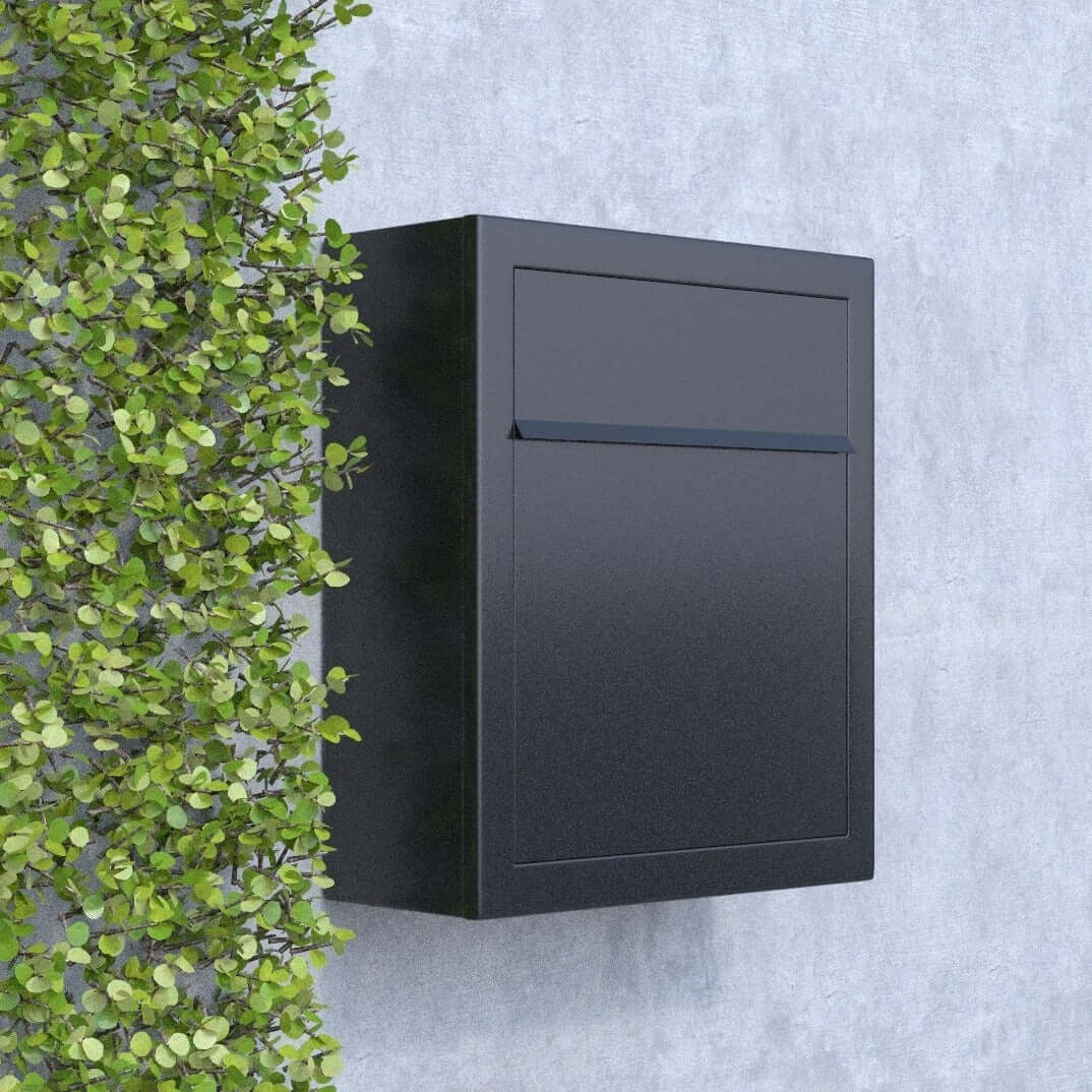 BASE by Bravios - Modern wall-mounted black mailbox