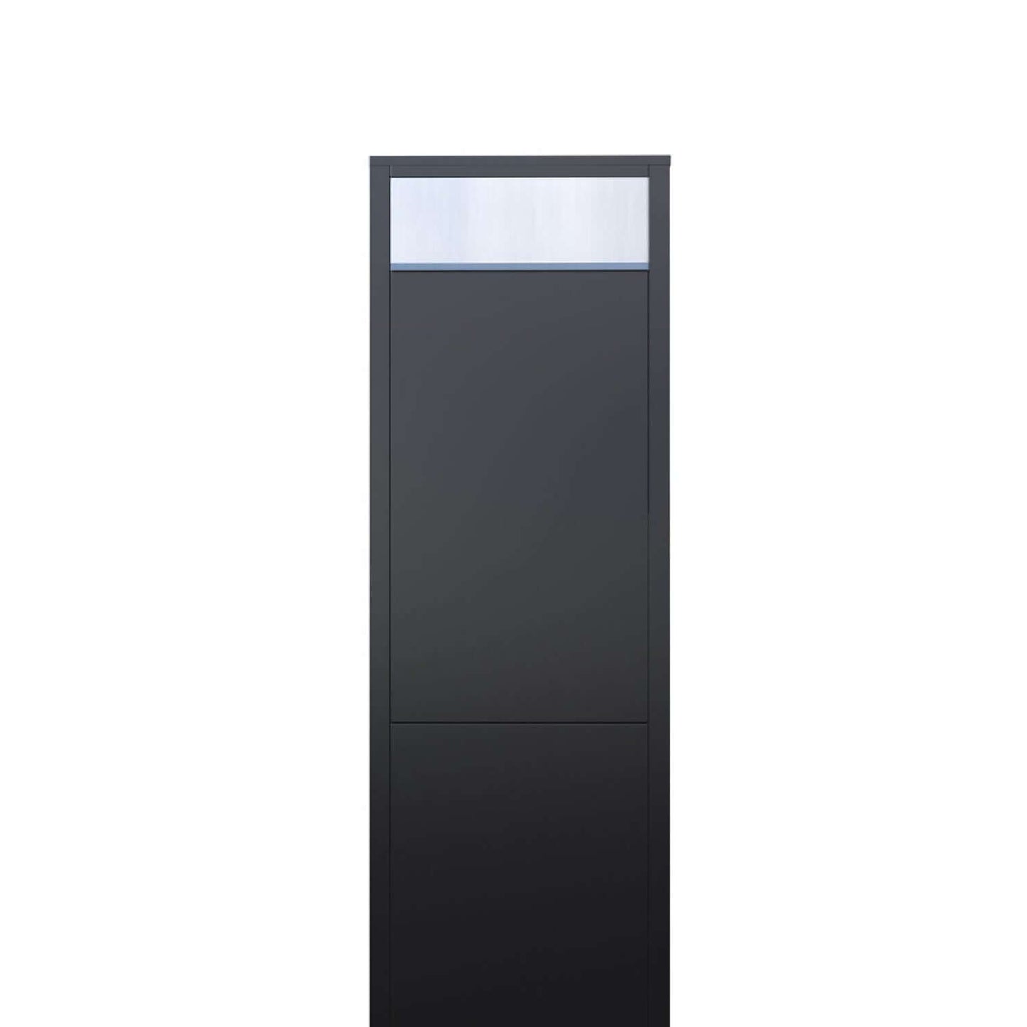 BIG BOX by Bravios - Modern stand-alone black mailbox with stainless steel flap