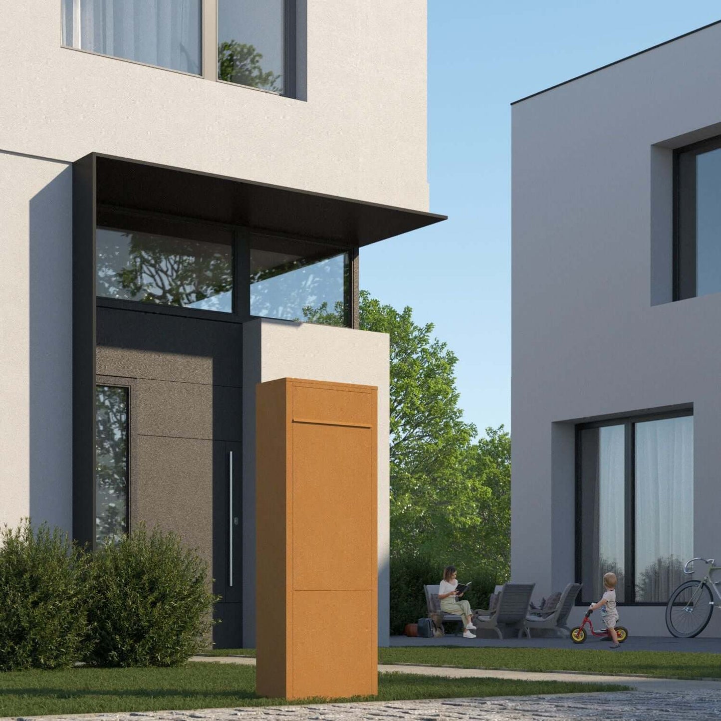 BIG BOX by Bravios - Modern stand-alone white mailbox