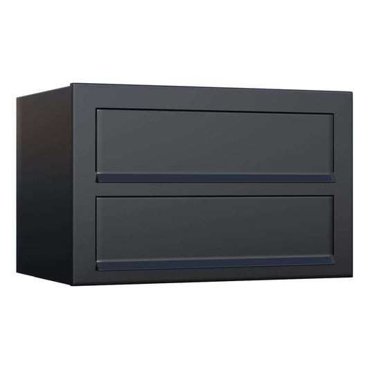 CUBE 2 by Bravios - Modern wall-mounted 2-unit black mailbox