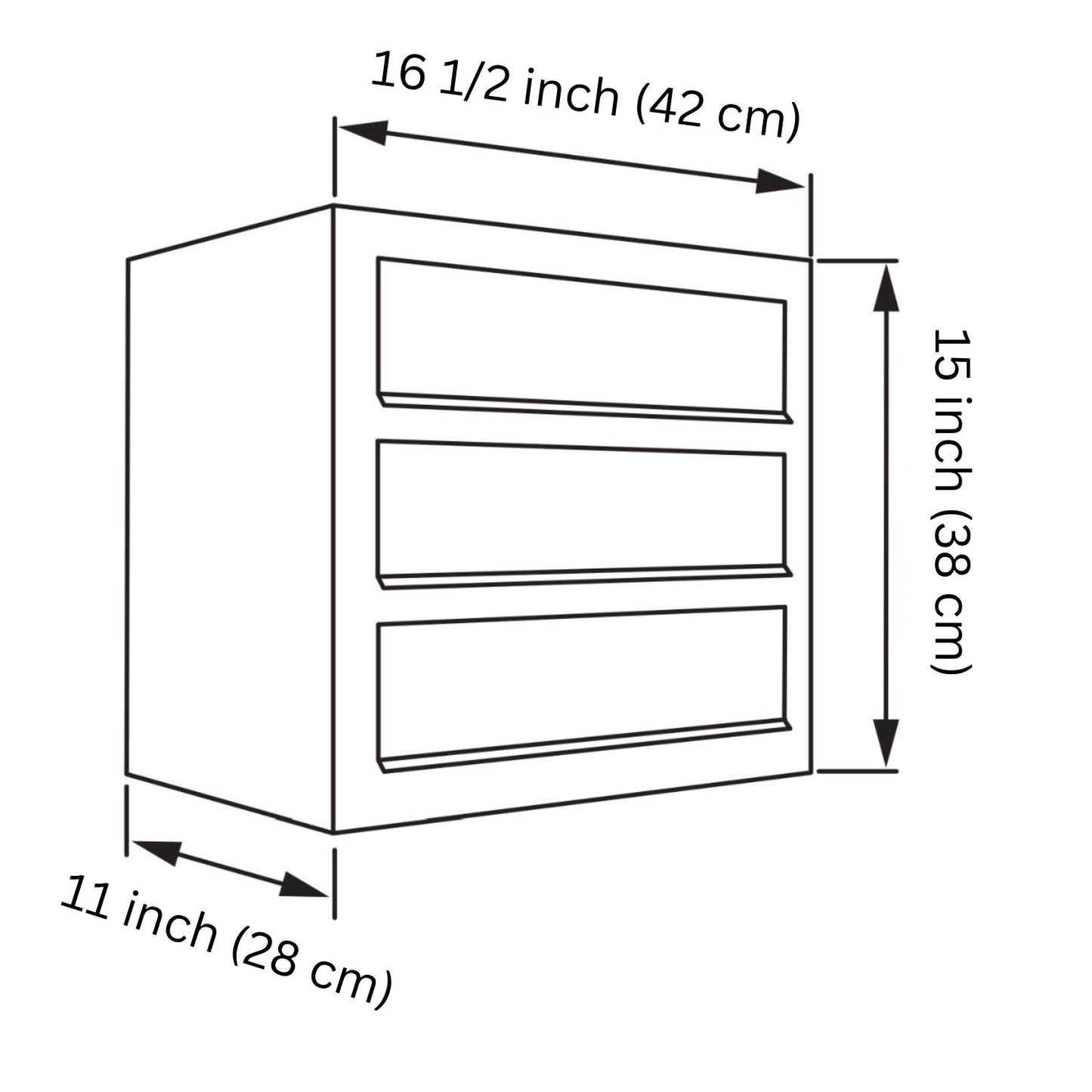 CUBE 3 by Bravios - Modern wall-mounted 3-unit black mailbox