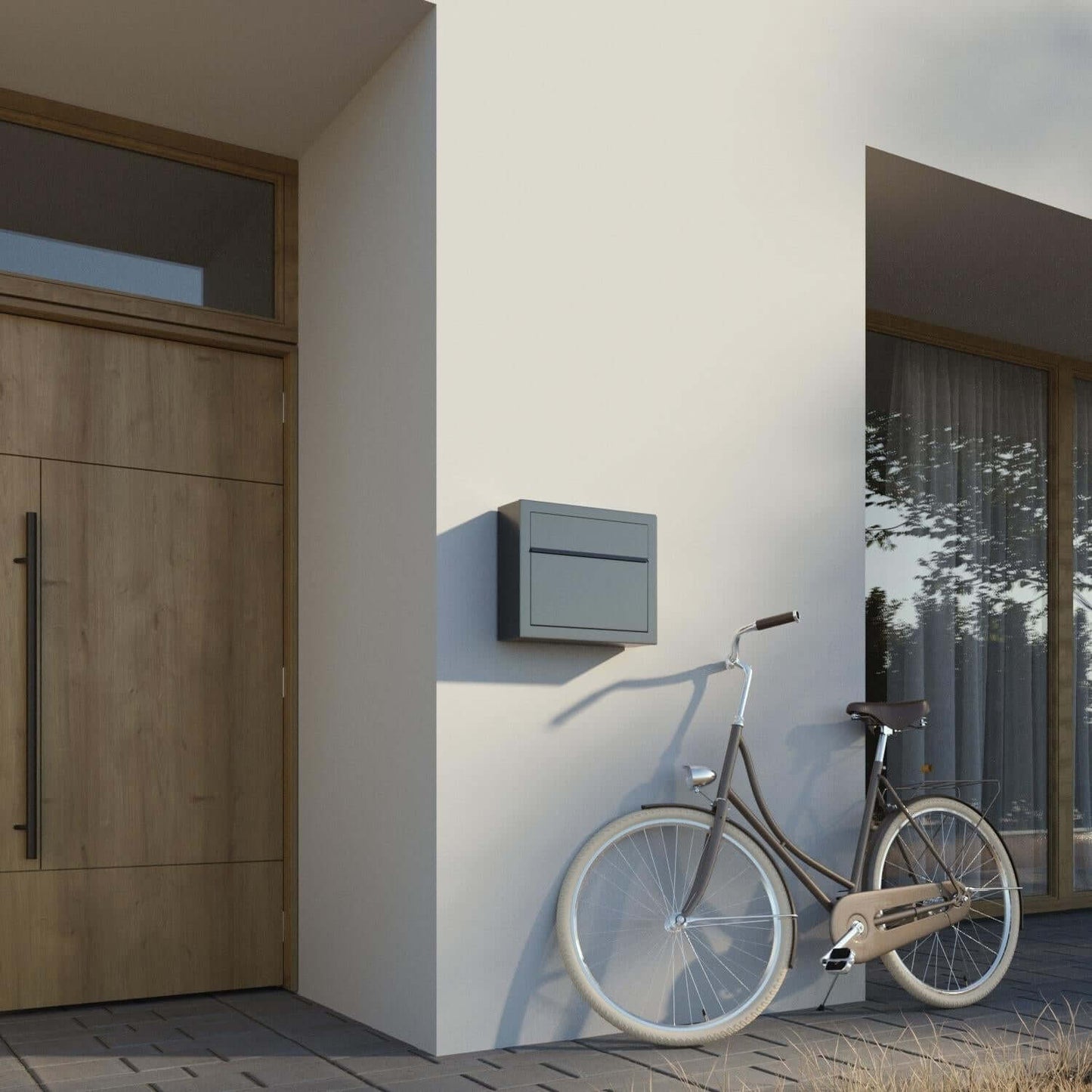 ELEGANCE by Bravios - Modern wall-mounted gray mailbox