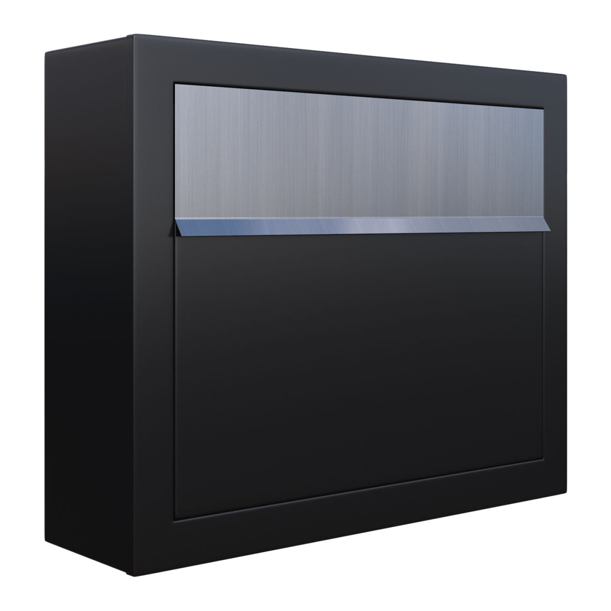 ELEGANCE by Bravios - Modern wall-mounted black mailbox with stainless steel accents