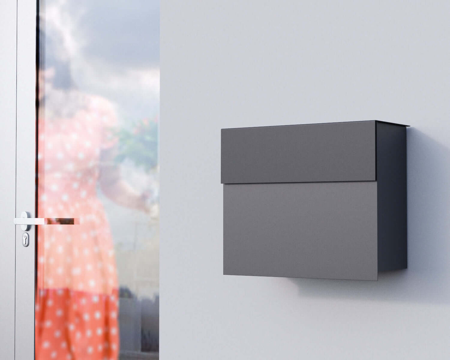 MOLTO by Bravios - Modern wall-mounted red mailbox