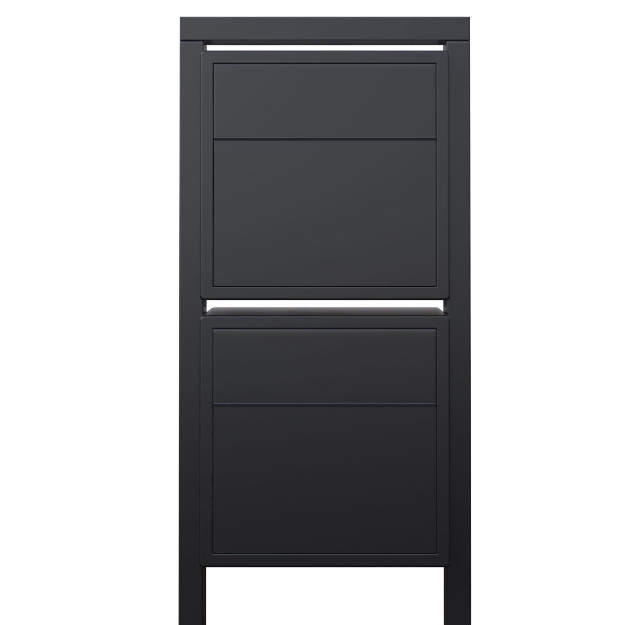 SOPRANO 2 by Bravios - Modern post-mounted 2-unit black mailbox