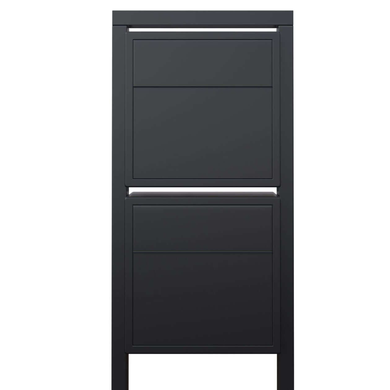SOPRANO 2 by Bravios - Modern post-mounted 2-unit black mailbox