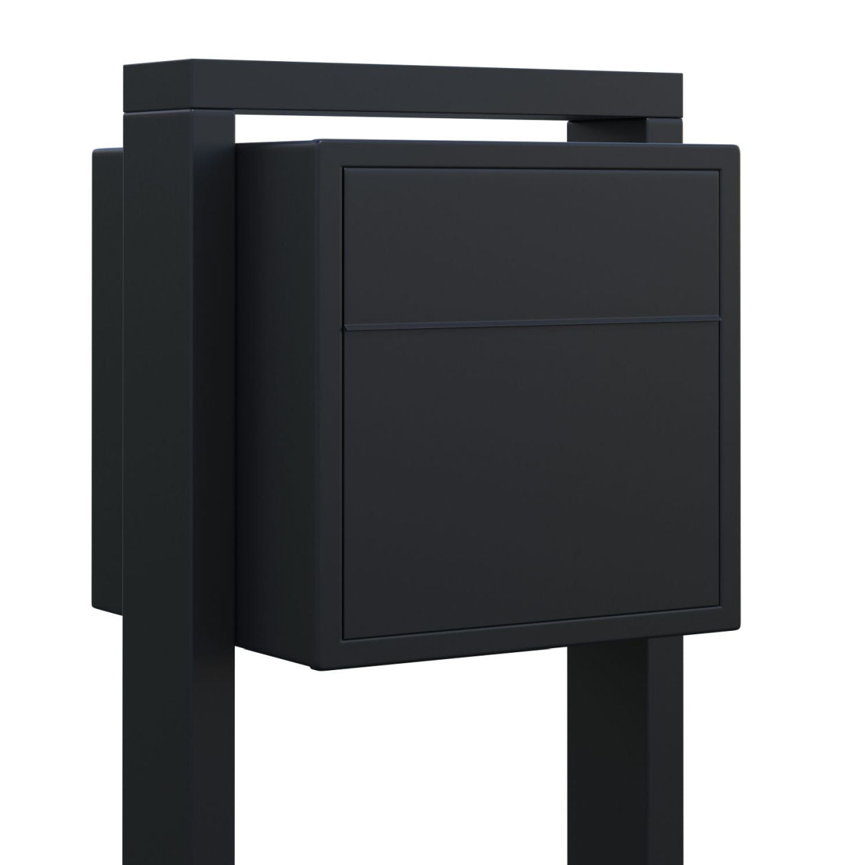 SOPRANO by Bravios - Modern post-mounted black mailbox
