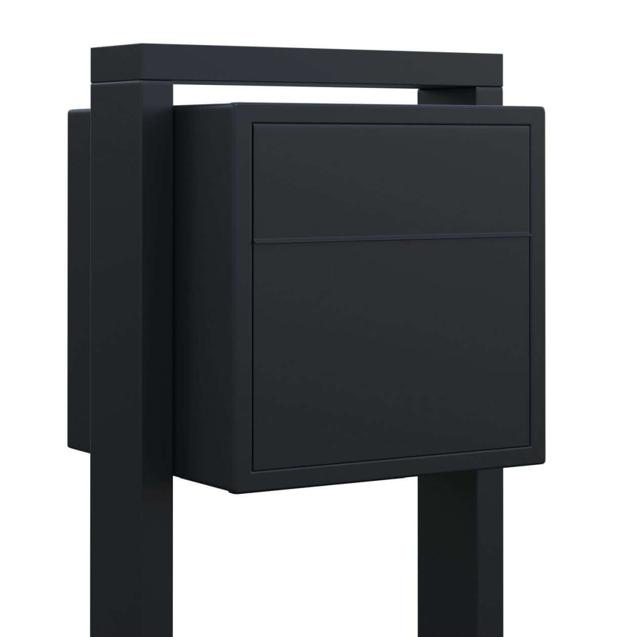 SOPRANO by Bravios - Modern post-mounted black mailbox